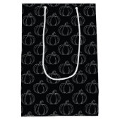 Zilveren pompoen Halloween Medium Cadeauzakje (Achterkant)