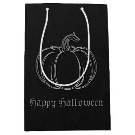 Zilveren pompoen Halloween Medium Cadeauzakje