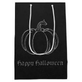 Zilveren pompoen Halloween Medium Cadeauzakje (Achterkant)