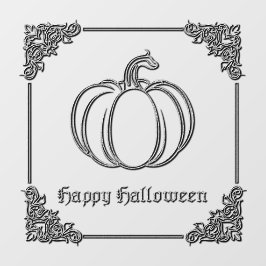Zilveren pompoen Halloween Raamsticker