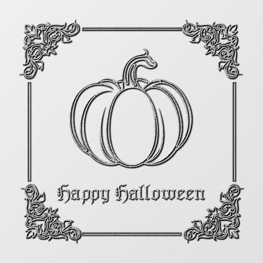 Zilveren pompoen Halloween Raamsticker (Vel)