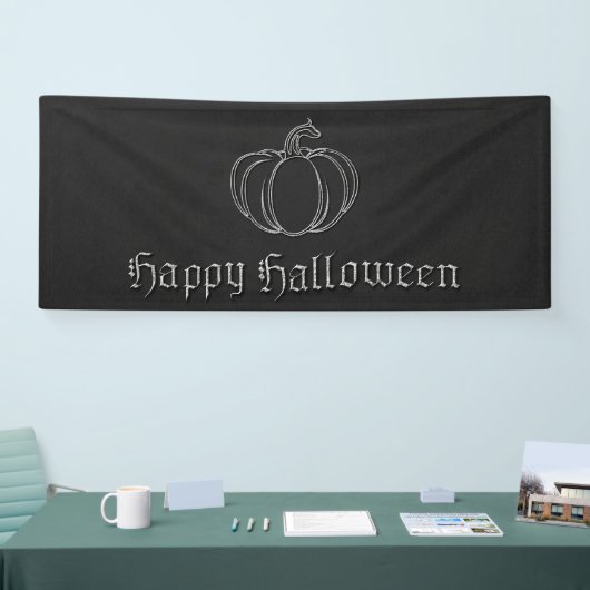 Zilveren pompoen Halloween Spandoek (Beurs)