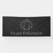 Zilveren pompoen Halloween Spandoek (Horizontaal)