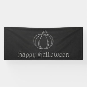 Zilveren pompoen Halloween Spandoek