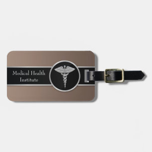 Zilveren professionele medische caduceus - bagager bagagelabel
