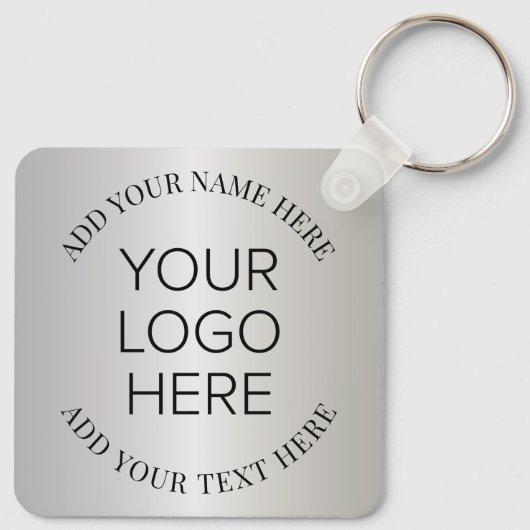 Zilveren Promotie Bedrijfslogo Sleutelhanger (Achterkant)