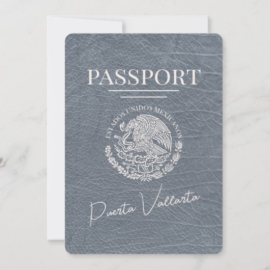 Zilveren Puerta Vallarta Passport bruiloft Kaart (Achterkant)