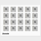 Zilveren QR-code Bedrijf Vierkante Sticker (Vel)