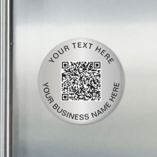 Zilveren QR-code bedrijfs-promomagneet Magneet