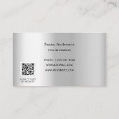 Zilveren QR code glitter druppels elegant Klantenkaartje (Achterkant)