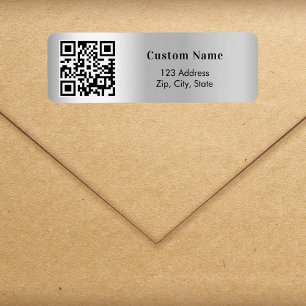 Zilveren QR-code zakelijke retouradres Etiket
