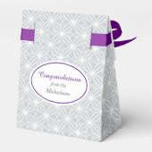 Zilveren Quad Bloem Patroon Alle Gelegenheden Paar Bedankdoosjes (Achterkant)