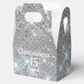 Zilveren Quinceañera Meisje 15e Verjaardag Dank U Bedankdoosjes (Geopend)