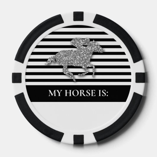 Zilveren Racehorse Derby Dag Poker Chips (Voorkant)
