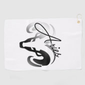 Zilveren Ram Aries Dierenriem Golfhanddoek (Horizontaal)