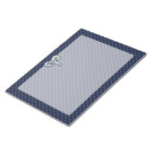 Zilveren Ram Zodiac-teken Blauw Koolstofvezel Prin Notitieblok (Schuin)