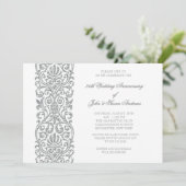 Zilveren rand 25-jarig huwelijksfeest kaart (Staand voorkant)