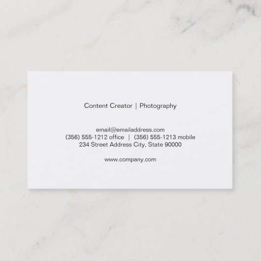 Zilveren Rand | Bokeh | Content Creator Visitekaartje (Achterkant)