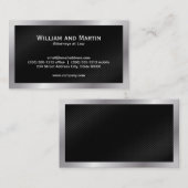 Zilveren rand | Zwart patroon Visitekaartje (Voorkant / Achterkant)
