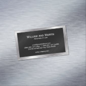 Zilveren rand | Zwarte patroon Magnetisch Visitekaartje (Voorbeeld)