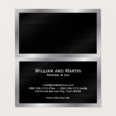 Zilveren rand | Zwarte patroon Visitekaartje (Buitenkant ongevouwen)