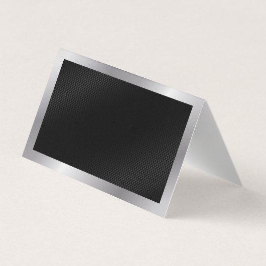 Zilveren rand | Zwarte patroon Visitekaartje (Achterkant)