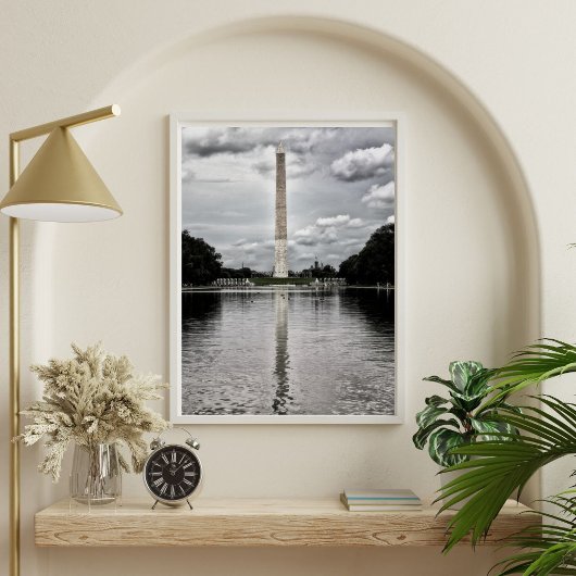 Zilveren reflecties Washington Monument Poster