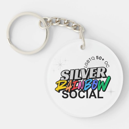Zilveren Regenboog Sleutelhanger (Voorkant)