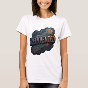 Zilveren 'REINVENTED' Quote Shirt met een Vangende