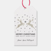 Zilveren rendieren cadeaulabel (Voorkant)