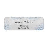 Zilveren retouradres blauw etiket (Voorkant)