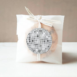Zilveren Retro Disco Groovy Bruiloftsfeest Ronde Sticker
