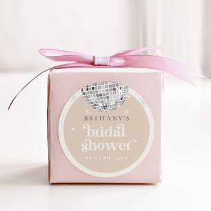 Zilveren Retro Disco Groovy Bruiloftsfeest  Ronde Sticker