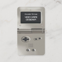 Zilveren Retro Stijl Gameconsole Gameontwerper Visitekaartje