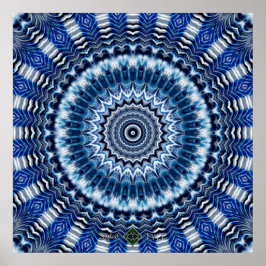 Zilveren Rimpels Mandala Poster