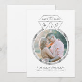 Zilveren Ring Modern en Elegant Save the Date Foto (Voorkant / Achterkant)