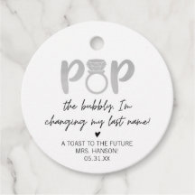 Zilveren Ring Pop De Bubble Favor Tag