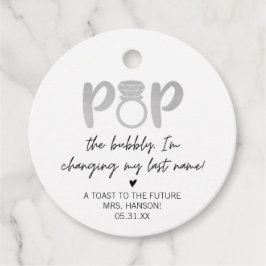 Zilveren Ring Pop De Bubble Favor Tag Bedankjes Labels