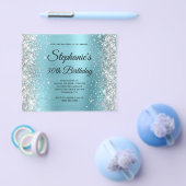 Zilveren Robijn Ei Blauw Glam Monogram 30e Verjaar Flyer (Enkel)