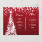 Zilveren Rode Kerstboom Nodig Programma uit Menu (Achterkant)