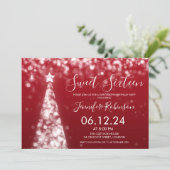 Zilveren & Rode Kerstmis 16-feesten Kaart (Staand voorkant)