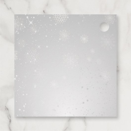 Zilveren Rode Sneeuwvlokken Winter Bruiloft Feest Bedankjes Labels (Achterkant)