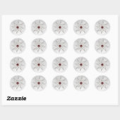 Zilveren rode sneeuwvlokken winterbruiloft sticker (Vel)