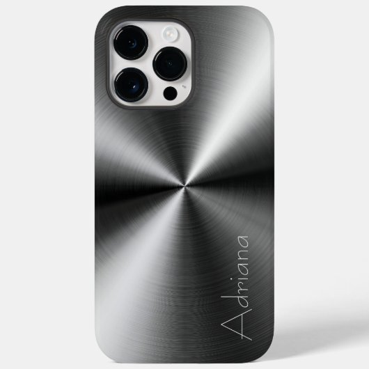 Zilveren Roestvrij platina Staal Print Case-Mate iPhone Case (Achterkant)