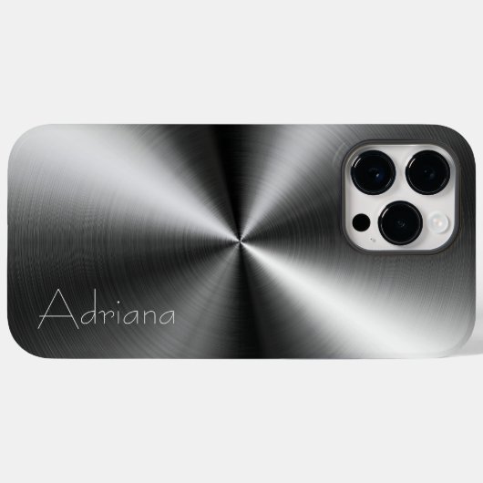 Zilveren Roestvrij platina Staal Print Case-Mate iPhone Case (Achterkant (horizontaal))