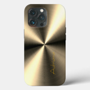 Zilveren roestvrijstalen gouden stalen print iPhone 13 pro hoesje