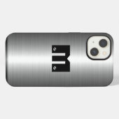 Zilveren roestvrijstalen metaal iPhone hoesje (Achterkant horizontaal)