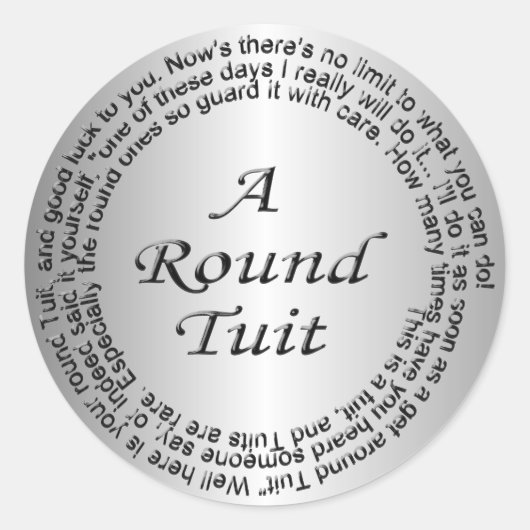 Zilveren Ronde Tuit Sticker (Voorkant)