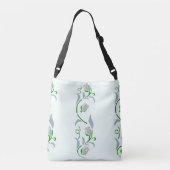 Zilveren Roos Bloemen Crossbody Tas (Achterkant)