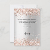 Zilveren roos bruidsdouche foto bedankkaart (Achterkant)